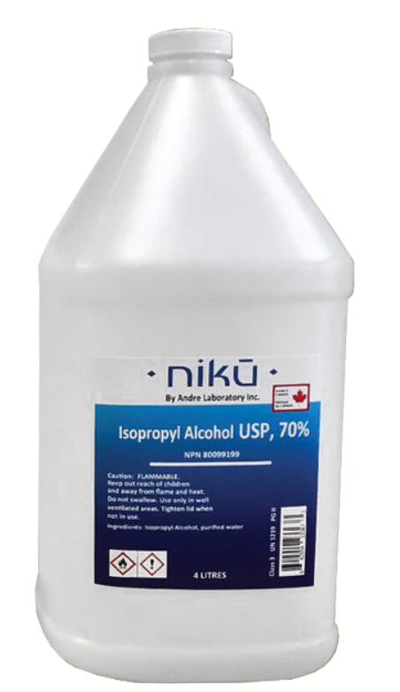 Andre Labs Niku 70% Isopropyl Alcohol Gallon